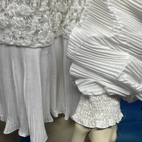 CHIO DI Stefania D Lace Dress With Plisse Sleeves - Picture 3 of 8